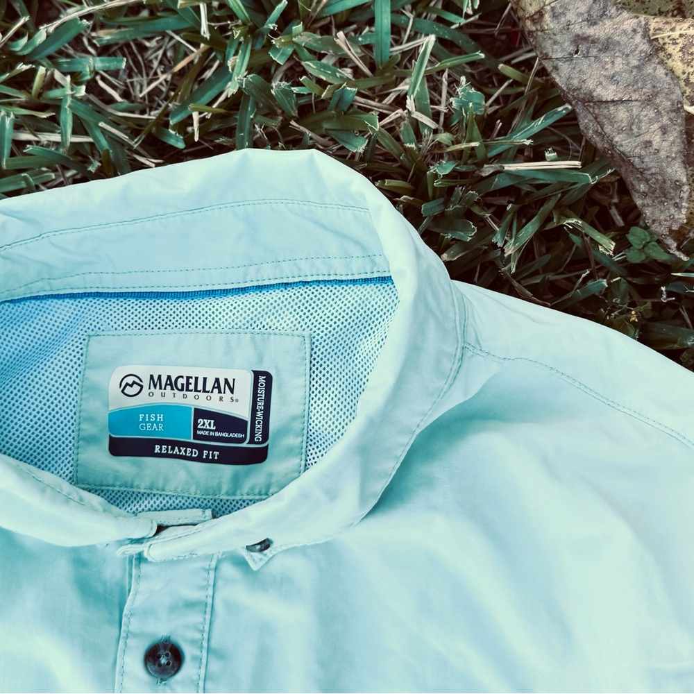 Magellan Outdoors Men's Light Pastel Green XXL Button Down Shirt